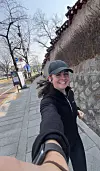 Reporter Alicia Carr takes a selfie on a run around the Gyeongbok Palace in the Jongno District in central Seoul on March 17. [ALICIA CARR]