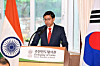 Indian Ambassador to Korea Gourangalal Das speaks during a briefing at his residence in Yongsan District, central Seoul on May 7. [EMBASSY OF INDIA SEOUL]