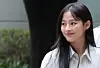 Minji of girl group NewJeans enters the Seoul Central District Court building in southern Seoul to attend a mediation session on Aug. 14, 2025. [NEWS1]
