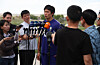 Striker Cho Gue-sung talks to reporters at a World Cup training camp near Salt Lake City on May 28. [YONHAP]