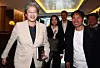 Upstage CEO Sung Kim, right, and AMD Chair and CEO Lisa Su, left, are seen during a meeting at a hotel in central Seoul on March 19. [NEWS1]