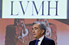 Bernard Arnault, chairman and CEO of LVMH, speaks during the annual shareholders meeting of LVMH in Paris April 23. [REUTERS/YONHAP]