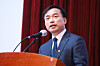 Kim Jong-cheol, chair of the Korea Media Communications Commission, speaking during an event held in Seoul on March 20. [YONHAP]