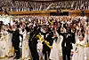 Couples raise their hands during a large-scale international mass wedding ceremony hosted by the Family Federation for World Peace and Unification, formerly known as the Unification Church, at Cheongshim Peace World Center in Gapyeong, Gyeonggi, on Apr. 12, 2025. [FAMILY FEDERATION FOR WORLD PEACE AND UNIFICATION]
