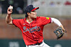 Atlanta Braves shortstop Kim Ha-Seong throws the ball to first base for the out against the Pittsburgh Pirates during the eighth inning at Truist Park in Cumberland, Georgia, on Sep 26, 2025. [AP/YONHAP]