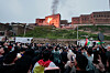 People gather to light the Nowruz torch, marking the beginning of spring and the Persian New Year, in Erbil, Iraq, on March 20. [REUTERS/YONHAP]