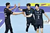 Cheonan Hyundai Capital Skywalkers players cheer each other on during a game at the Gyeyang Gymnasium in Incheon on April 10. [NEWS1]