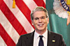 U.S. Treasury Secretary Scott Bessent attends a meeting with members of the Association of Mature American Citizens about financial literacy on April 29 at the Treasury Department in Washington. [AP/YONHAP]