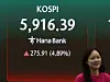 A screen in Hana Bank's trading room in central Seoul shows the Kospi after a temporary trading curb, known locally as a sidecar, was activated on the buy-side for theh Kopsi on March 18. [NEWS1]