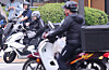 Delivery drivers are seen in Seoul on June 2, 2025. [NEWS1]