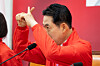 The main opposition People Power Party leader Jang Dong-hyeok makes an ″X″ sign during a meeting of the party’s central election campaign committee held at the National Assembly in Yeongdeungpo District, western Seoul, on June 3. [NEWS1]