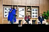 Anthropic's chief product officer, Ami Vora, co-founder and president, Daniela Amodei, and co-founder and CEO, Dario Amodei, appear onstage at the Code with Claude developer conference in San Francisco on May 6. [AP/YONHAP}