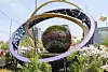 A floral installation set up at Ilsan Lake Park in Goyang, Gyeonggi, on April 23, as part of the international flower festival held from Friday to May 10. [YONHAP]