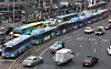 Buses line up near Seoul Station in Yongsan District in central Seoul on Jan. 15. [NEWS1]
