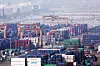 Containers are stacked at Pyeongtaek Port in Pyeongtaek, Gyeonggi, on March 12. [YONHAP]