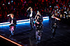 BTS performs at Gwanghwamun Square in central Seoul on March 21. [AP/YONHAP]