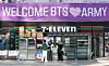A convenience store near Gwanghwamun Square in central Seoul displays a banner welcoming BTS’s comeback on March 22. [NEWS1]