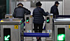 Elderly people pass through the barrier at Jongno 5-ga Station in central Seoul. [YONHAP]
