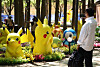 Pokémon sculptures sit at the Seoul International Garden Show's Pokémon Secret Forest in Seongdong District, eastern Seoul. [NEWS1]