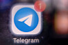 This photo from March 23, 2022, shows the mobile messaging and call service Telegram logo on a smartphone screen in Moscow. [AFP/YONHAP]