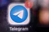 This photo from March 23, 2022, shows the mobile messaging and call service Telegram logo on a smartphone screen in Moscow. [AFP/YONHAP]