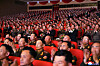 North Korean leader Kim Jong-un, center, attends a concert marking the 80th founding anniversary of a key military band in this photo released by the Korean Central News Agency on April 29. [YONHAP]