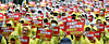Members of Crew Union, the Kakao chapter of the Korean Chemical, Textile, Food and Allied Workers' Union, chant slogans at a rally at Pangyo Station Square in Seongnam, Gyeonggi, on May 20. The union holds the rally to demand management take responsibility for the breakdown of wage negotiations. [NEWS1]