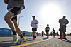 Runners take part in a marathon in Paju, Gyeonggi, on Nov. 2, 2025. [YONHAP]