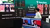 News of U.S. President Donald Trump’s address on the Iran war is shown in the dealing room of Hana Bank in central Seoul on April 2. [NEWS1]