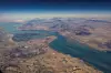 An aerial view of the island of Qeshm, separated from the Iranian mainland by the Clarence Strait, is seen in this file photo from Dec. 10, 2023. [REUTERS/YONHAP]