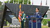 Veterans Minister Kwon Oh-eul makes a commemorative speech during a joint memorial ceremony for war veterans who fought during the 1950-53 Korean War, held at the U.S. military memorial at Imjingak in Paju, Gyeonggi, on May 21.[MINISTRY OF PATRIOTS AND VETERANS AFFAIRS]