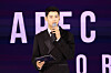 Actor and singer Cha Eun-woo emcees the APEC summit gala dinner at the Lahan Select hotel in Gyeongju, North Gyeongsang, on Oct. 31, 2025. [YONHAP]