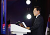 President Lee Jae Myung speaks at a business forum held in Hanoi, Vietnam, on April 23. [JOINT PRESS CORPS]