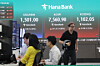 A screen in Hana Bank's trading room in central Seoul shows the Kospi opening on May 21. [YONHAP]