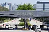 The logo of Samsung Electronics is seen on a gate at the company's headquarters in Suwon, Gyeonggi, on May 22. [AP]