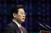 President Lee Jae Myung delivers a speech during an event commemorating March 1 Independence Movement Day at Coex in southern Seoul on March 1. [JOINT PRESS CORPS]