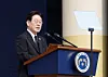 President Lee Jae Myung delivers commemorative remarks at the 11th West Sea Defense Day ceremony at Daejeon National Cemetery on March 27. [JOINT PRESS CORPS]