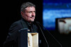 Cristian Mungiu accepts the Palme d'Or for ″Fjord″ during the awards ceremony at the 79th international film festival in Cannes, southern France, on May 23. [AP/YONHAP]