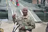 Gen. Xavier Brunson, commander of Combined Forces Command, speaks to reporters at a Korea-U.S. combined river crossing drill on the Imjin River in Yeoncheon County, Gyeonggi, on March 14. [YONHAP]