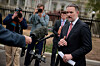 U.S. Trade Representative Jamieson Greer speaks with reporters at the White House in Washington on April 2. [REUTERS/YONHAP]