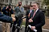 U.S. Trade Representative Jamieson Greer speaks with reporters at the White House in Washington on April 2. [REUTERS/YONHAP]