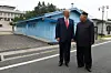 In this June 30, 2019, file photo, U.S. President Donald Trump, left, meets with North Korean leader Kim Jong-un at the border village of Panmunjom in Demilitarized Zone in South Korea. [AP/YONHAP]