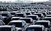 New cars, among them new China-built EVs of BYD, are seen parked in the port of Zeebrugge, Belgium, on Oct. 24, 2024. [REUTERS/YONHAP]