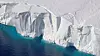 An aerial view of the 200-foot-tall (60-meter) front of the Getz Ice Shelf with cracks, in Antarctica, in this 2016 handout image. [NATIONAL AERONAUTICS AND SPACE/REUTERS/YONHAP]