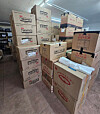 Boxes of delivery containers are piled up at a shop owned by a small business owner in this photo uploaded to an online forum [SCREEN CAPTURE]