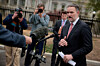 U.S. Trade Representative Jamieson Greer speaks with reporters at the White House in Washington, DC on April 2. [REUTERS/YONHAP]