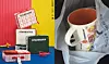 Starbucks’ Summer Carry Bags, left, and a Starbucks mug in a trash bin [STARBUCKS KOREA, JOONGANG ILBO]