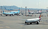 Passenger airplanes are seen before departure at Incheon International Airport on March 22. [NEWS1]