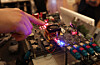 An automotive semiconductor is displayed at an exhibition held in central Seoul on May 20, 2025. [YONHAP]