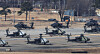 Apache helicopters were seen at Camp Humphreys in Pyeongtaek, Gyeonggi, on March 8, a day ahead of Korea-U.S. joint drill. [YONHAP]